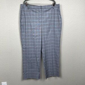 New Nordstrom Plaid Check Gray Trouser Pants Business Career Plus Size 18